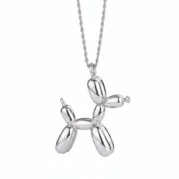 Silver Color Cute Animal Balloon Dog Necklaces Creative Pendant Clavicle Chain Necklace Ladies Girl Jewelry Dropshipping