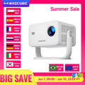 Native 1080P 650ANSI 8K Android14 L018 Projector with Auto Keystone Correction Focus Wifi6 BT5.4 Portable Movie Outdoor