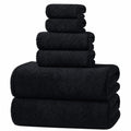 REDKISS Black Towel Set: a 6-Piece Set of Premium, Soft Bath Towels. This Ultra-Absorbent, Luxurious 6-Piece Set Includes 2 Bath Towels, 2 Hand Towels, and 2 Face Towels, Perfect for Everyday Use in Bathrooms, Gyms, Hotels, and Spas.