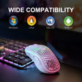 2.4G Wireless Mouse with RGB Backlit 6-Button 3-Speed DPI Type C Rechargeable Ergonomic Honeycomb Design Gaming Mouse