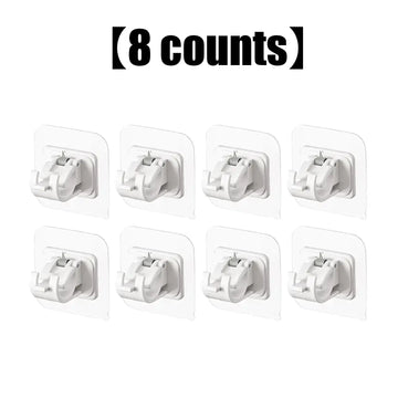A Set of 8PCS Transparent Drapery Hooks,Curtain Rod Brackets with Clips,Rod Hanging,Adjustable Rods Holder,Multipurposefor Curtain Rod Hooks for Livingroom Bathroom Kitchen Bedroom Toilet Apartment.
