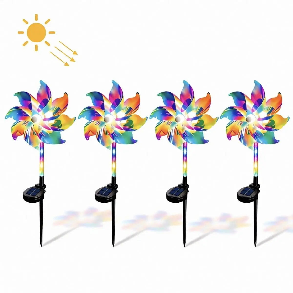 Waterproof LED Solar Wind Spinner - Light up Your Garden with Every Breeze Decor Yard