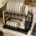 Black2-Tier Kitchen Dish Drying Racki Organize Your Dishes Instyle