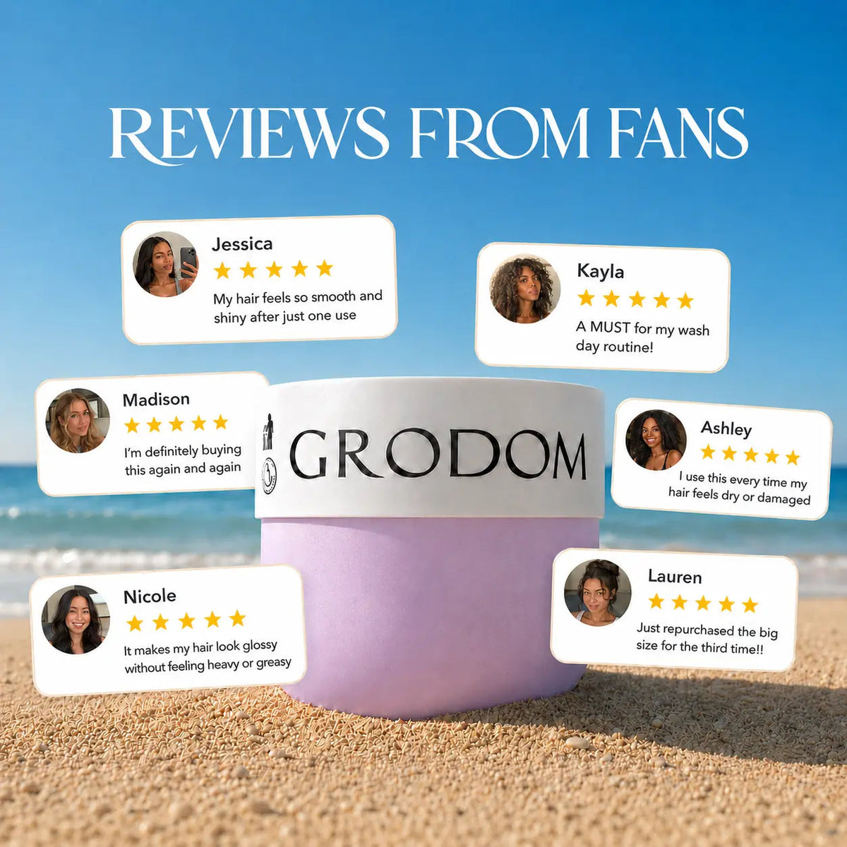 【Summer Kiss】Grodom Hair Mask with Keratin 300G 10.6OZ- Gentle Deep Conditioning Treatment for Hair & Scalp Care, Hair Mask Shampoo, Alcohol-Free Nourishing Moisturizing / Hydration-Based Hair Products Hair Mask Boost Summervibes