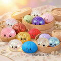 【Blind Box】2026 New Glitter Dumpling Squishy with Steamer Box, Soft Sensory Fidget Steamed Bun Squeeze Tool for Adult Stress & Anxiety Relief,