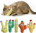 Pawsible 5 Pack Cactus Cat Toy Set, 100% Premium Cat Herb Filling, Natural Stimulation for Cats, Durable for Teething, Perfect Kitten Toy