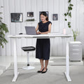 K Series Desk Base 3 Stage with Dual Motor Electric Adjustable Standing Desk Base Electric for Home and Office Width and Height Adjustable (White Frame Only)