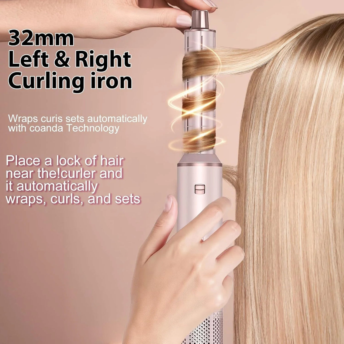 Hair Dryer 5-In-1 Brush with Hot Air Curling & Negative Ion Technology - Versatile Styler for Drying, Curling, Straightening