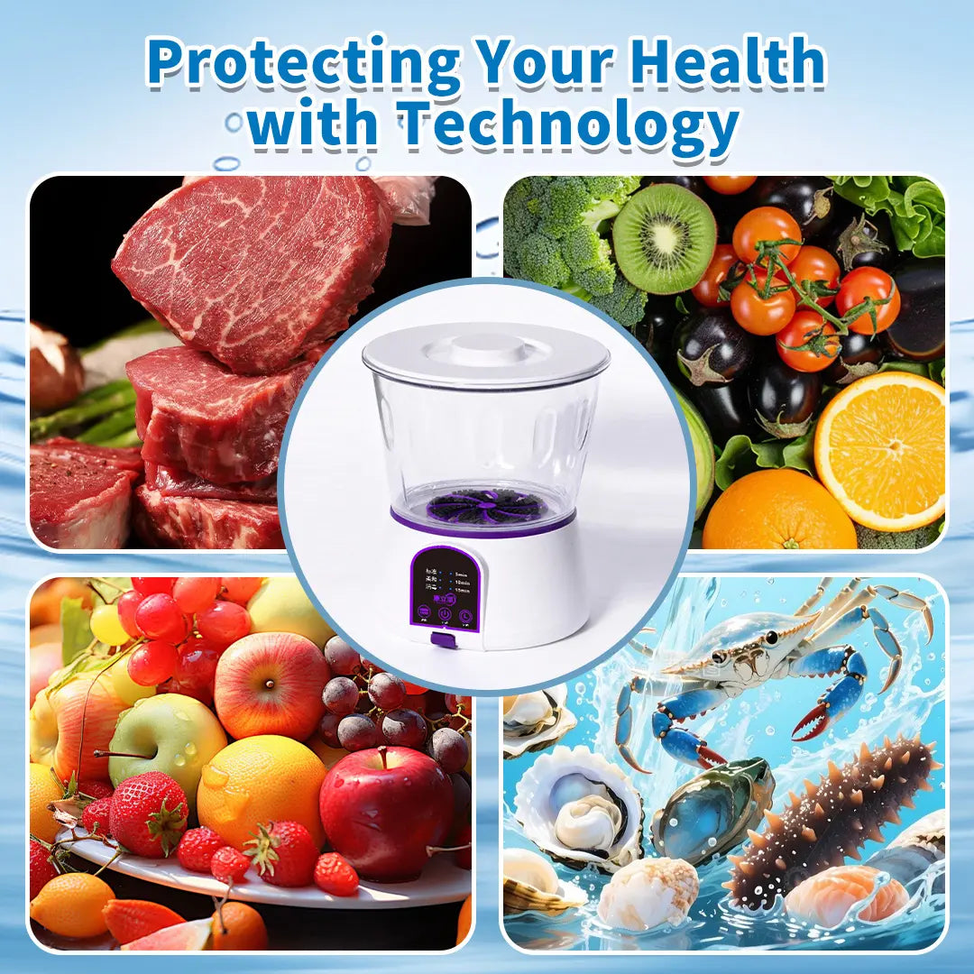 CONLILAI KLL-9A Wireless Fruit & Vegetable Cleaner Usb-Powered IPX7 Waterproof Detergent-Free Physical Cleaning Device for Home Use with 4400Mah Battery and Multi-Scenario Adaptation Summervibes