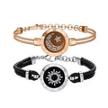 Long Distance Touch Light Up&Vibrate Bracelets for Couples, Long Distance Relationship Gifts Smart Sun&Moon Love Bracelet