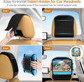 Universal Tablet Holder 2-Pack - Adjustable Car Headrest Mount for 7-12.9 Inch Tablets & Switch - Safe Silicone Grip, Fits Most Cars